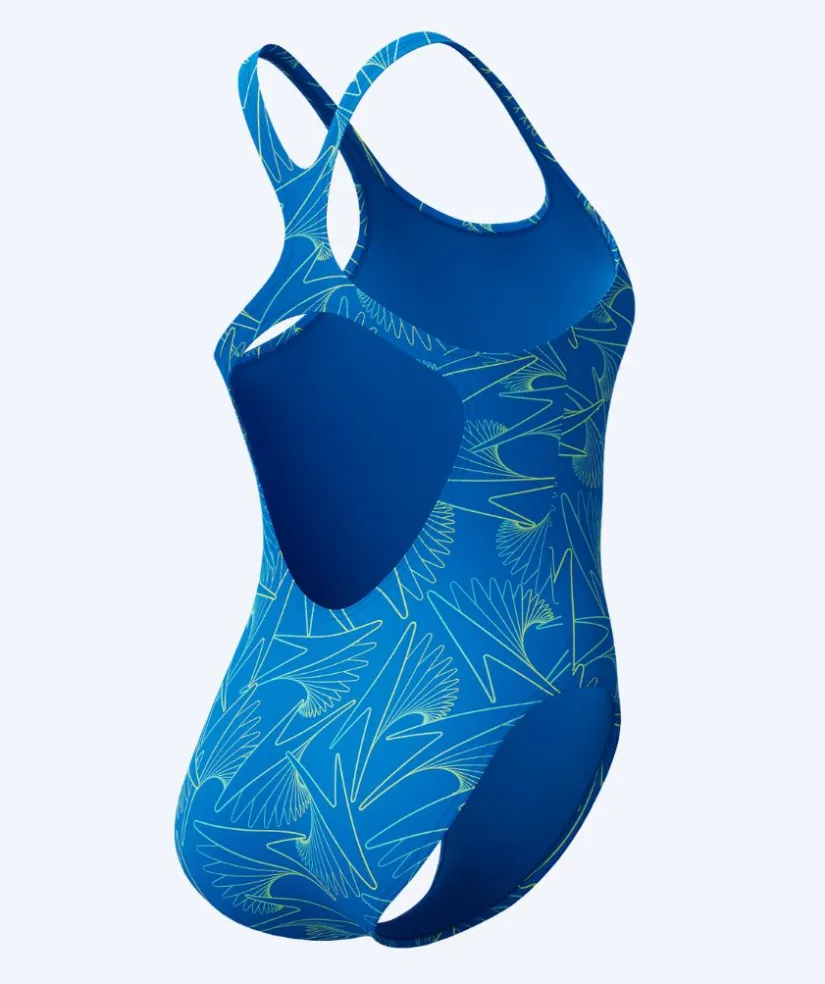 Clearance Speedo badedragt til damer - Hyperboom Allover Medalist - Blå/grøn