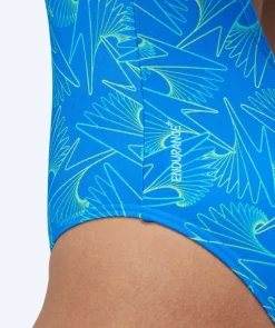 Clearance Speedo badedragt til damer - Hyperboom Allover Medalist - Blå/grøn