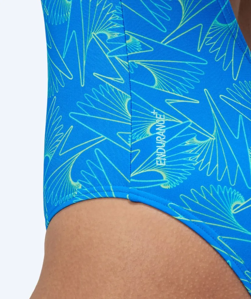 Clearance Speedo badedragt til damer - Hyperboom Allover Medalist - Blå/grøn