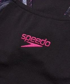 Clearance Speedo badedragt til damer - Hyperboom Splice Muscleback - Sort/grå