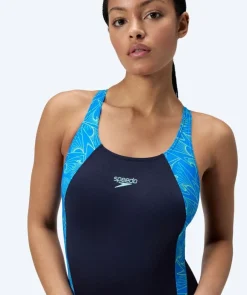 Best Speedo badedragt til damer - Hyperboom Splice Muscleback - Mørkeblå/lyseblå