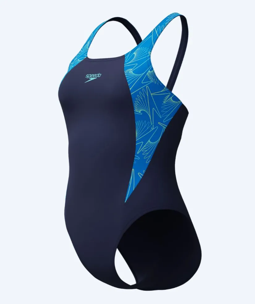 Best Speedo badedragt til damer - Hyperboom Splice Muscleback - Mørkeblå/lyseblå