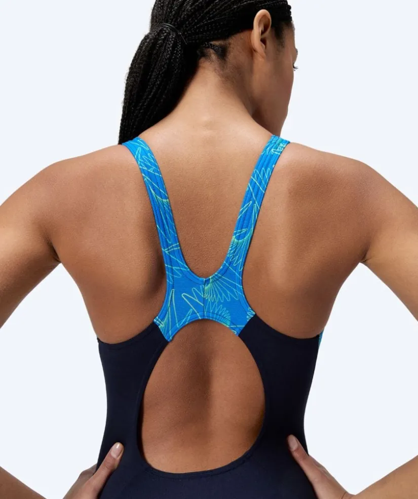 Best Speedo badedragt til damer - Hyperboom Splice Muscleback - Mørkeblå/lyseblå