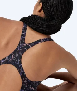 Sale Speedo badedragt til damer - Hyperboom Allover Medalist - Sort/lilla