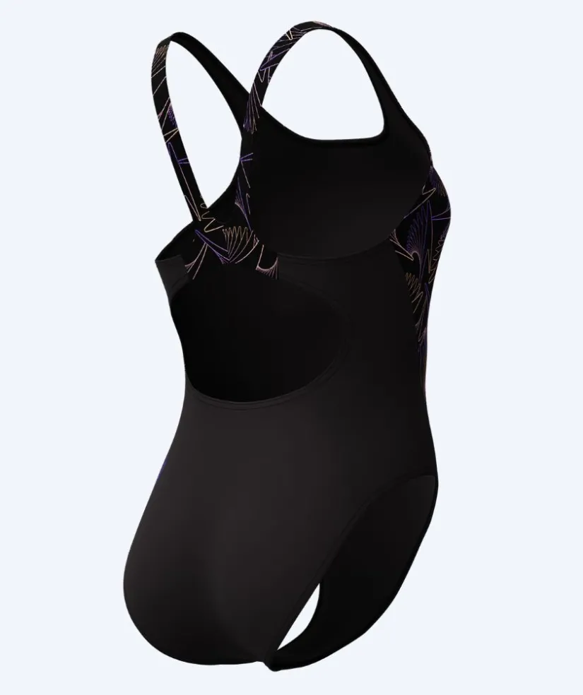 Online Speedo badedragt til damer - Hyperboom Splice Muscleback - Sort/lilla
