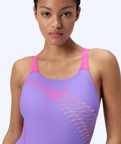 Outlet Speedo badedragt til damer - Medley Logo - Lilla/pink