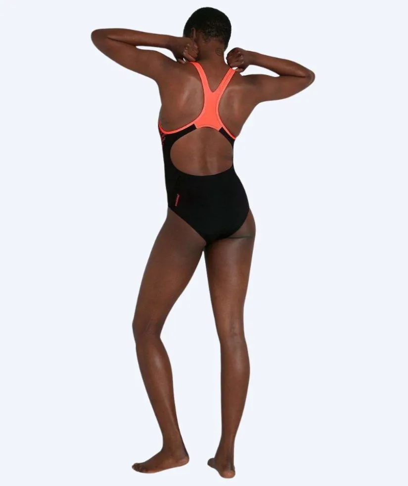Clearance Speedo badedragt til damer - Placement Laneback - Sort
