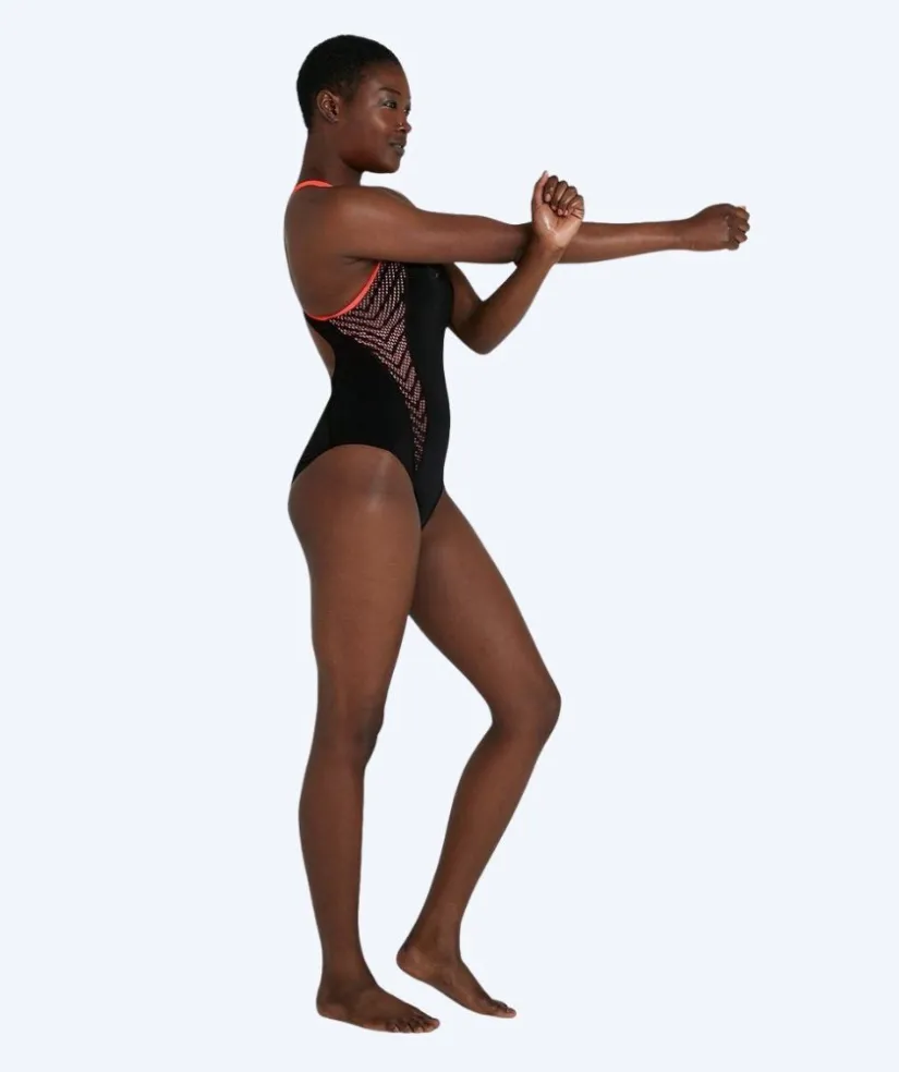 Clearance Speedo badedragt til damer - Placement Laneback - Sort