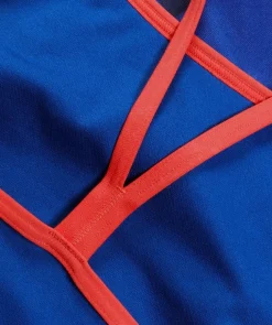 New Speedo badedragt til damer - Placement Digital V-Back - Mørkeblå/rød