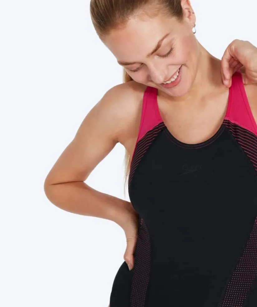 Outlet Speedo badedragt til damer - Placement Laneback - Sort/rød