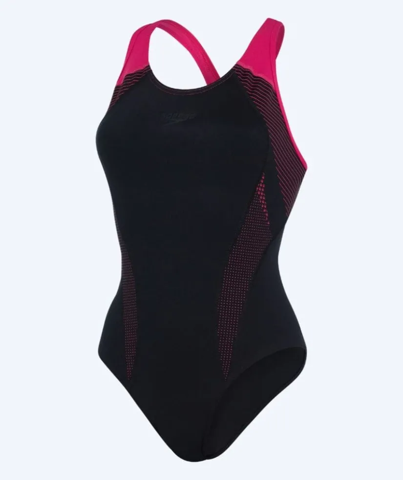 Outlet Speedo badedragt til damer - Placement Laneback - Sort/rød