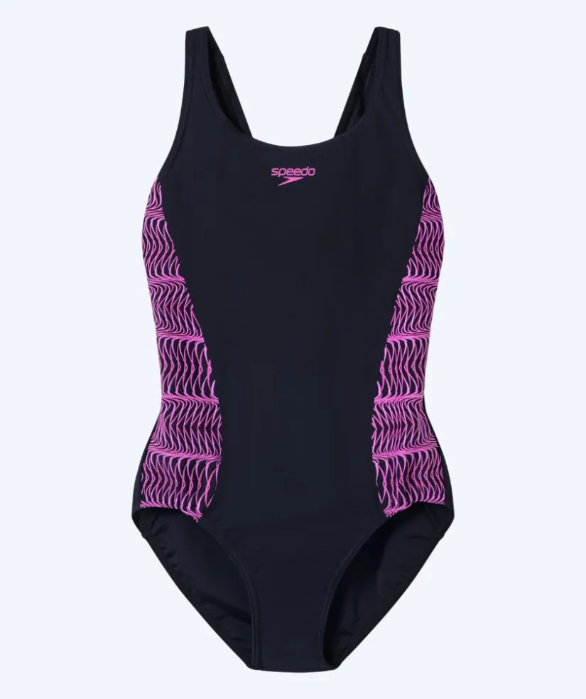 Speedo badedragt til damer - Placement Muscleback - Sort/pink