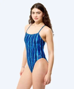 Speedo badedragt til damer - Printed Web Back - Mørkeblå/lyseblå