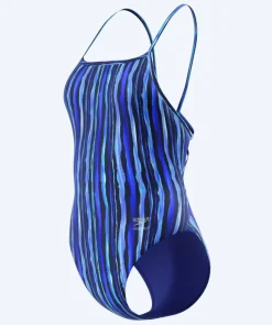 Speedo badedragt til damer - Printed Web Back - Mørkeblå/lyseblå