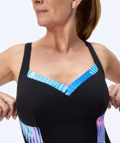 Hot Speedo badedragt til damer - Shaping Printed LunaElustre - Sort/turkis