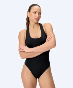 Clearance Speedo badedragt til damer - Solid Scoop Neck - Sort