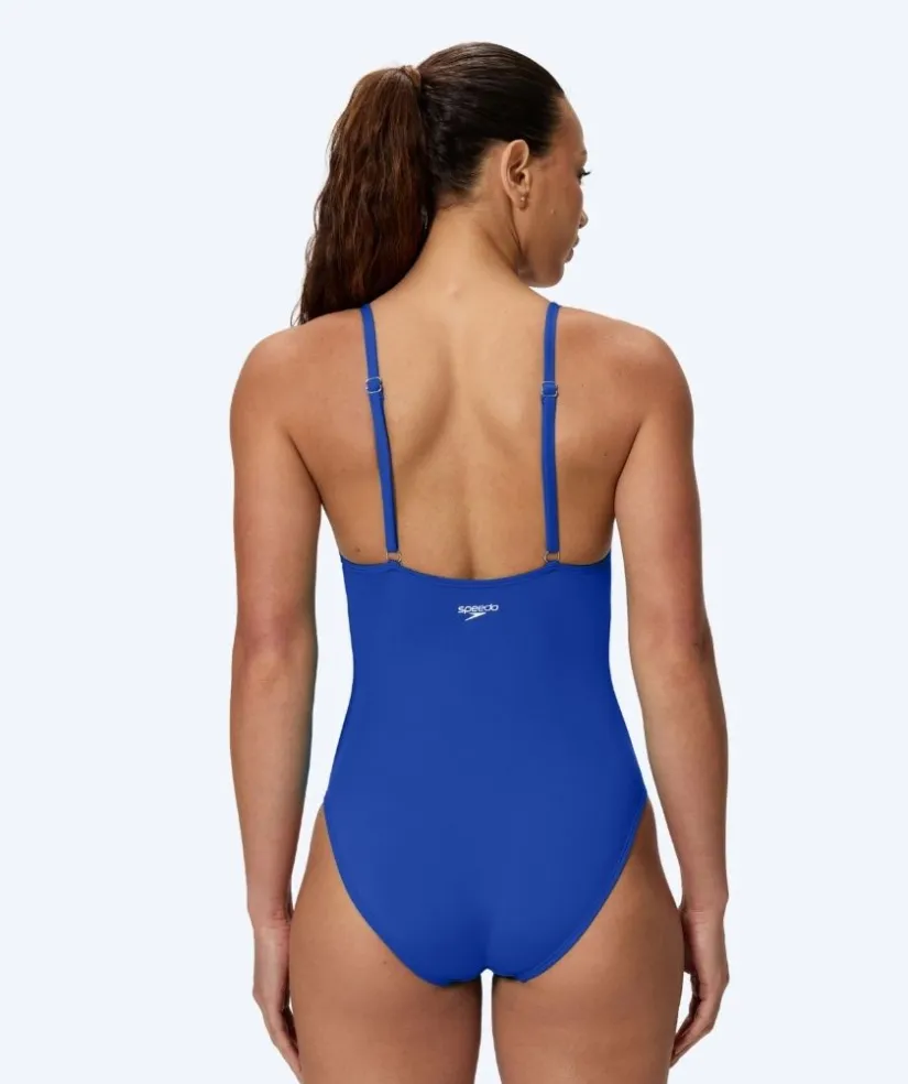 Discount Speedo badedragt til damer - Solid V-Neck - Blå