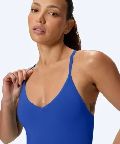 Discount Speedo badedragt til damer - Solid V-Neck - Blå