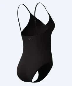 Online Speedo badedragt til damer - Solid V-Neck - Sort