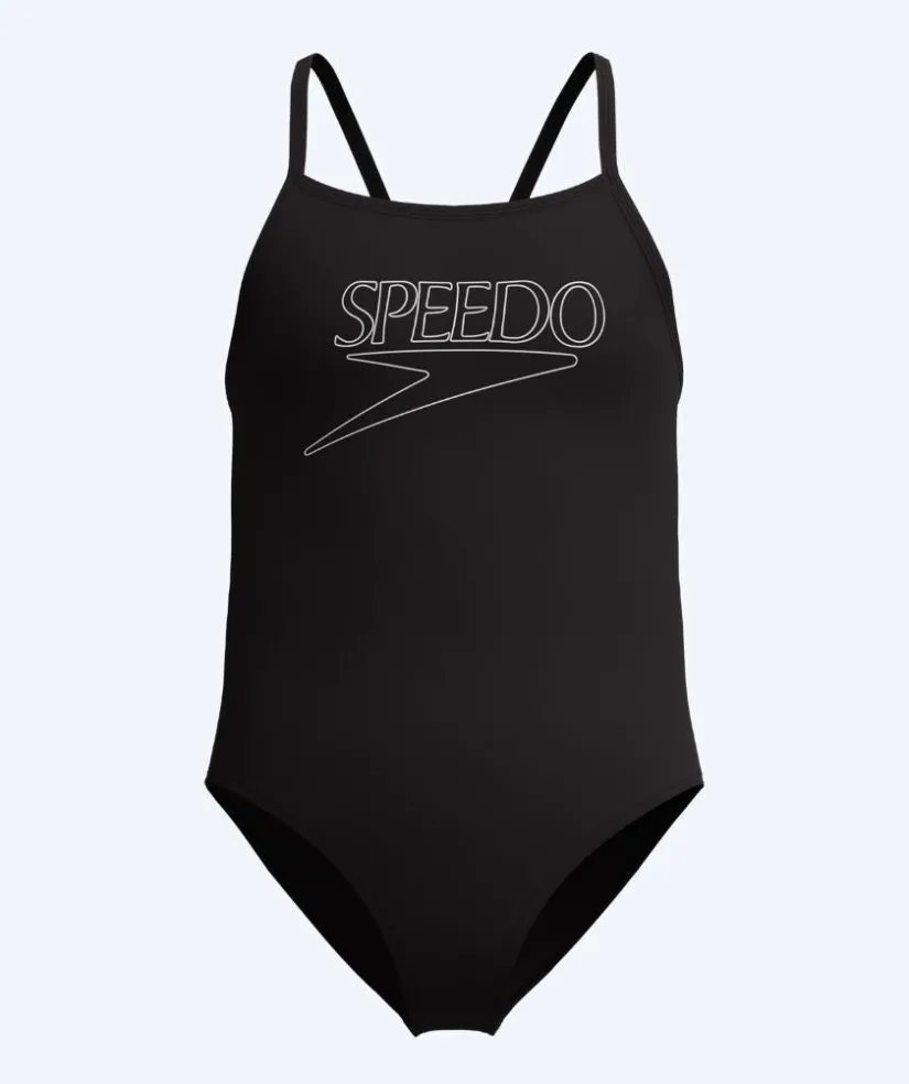 Hot Speedo badedragt til piger - Endurance Logo Thinstrap - Sort
