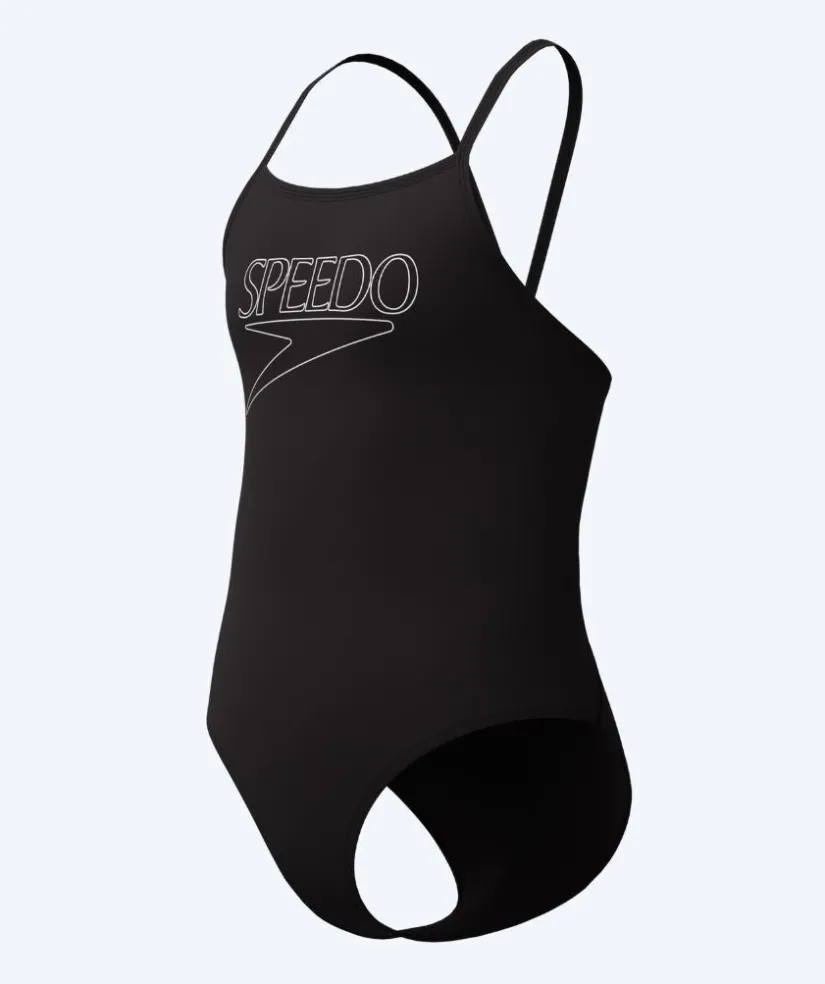 Hot Speedo badedragt til piger - Endurance Logo Thinstrap - Sort