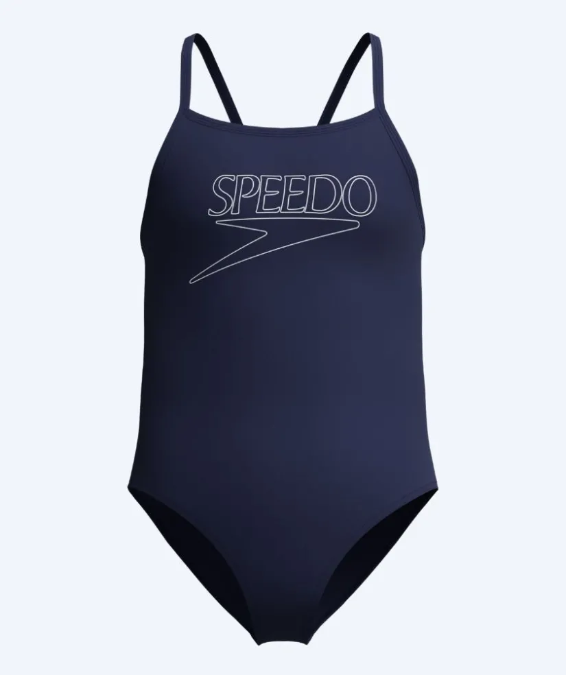 New Speedo badedragt til piger - Endurance Logo Thinstrap - Mørkeblå