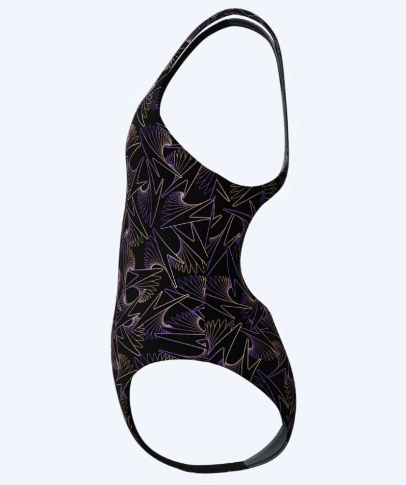 Online Speedo badedragt til piger - Hyperboom Allover Medalist - Sort/lilla