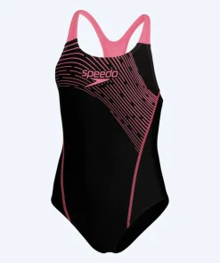 Speedo badedragt til piger - Medley Logo Medalist - Sort/lyserød