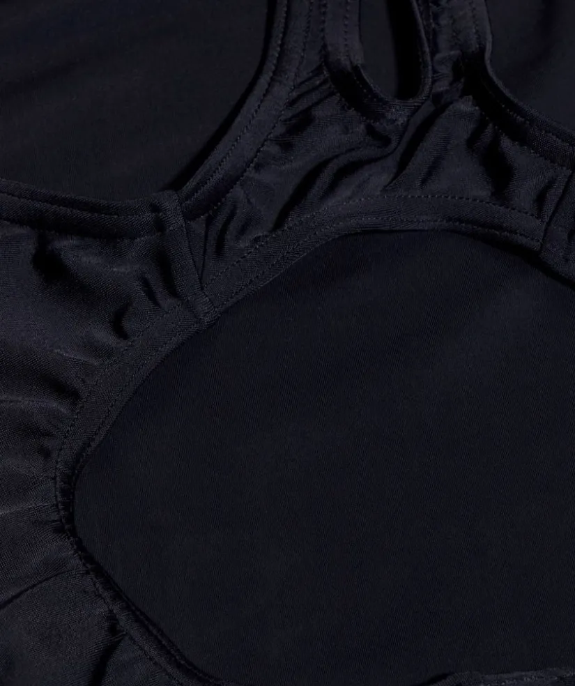 Clearance Speedo badedragt til piger - Plastisol Placement Muscleback - Sort/lilla