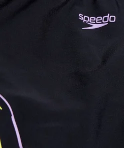 Clearance Speedo badedragt til piger - Plastisol Placement Muscleback - Sort/lilla