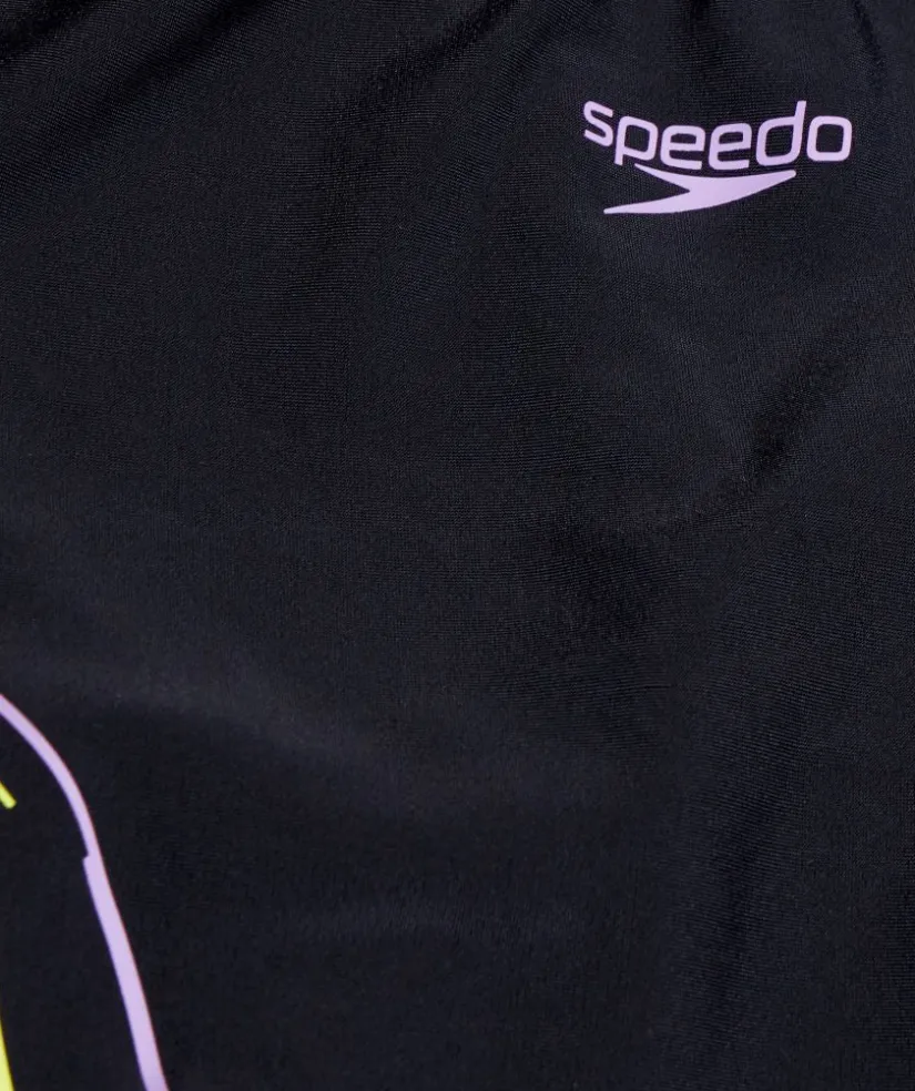 Clearance Speedo badedragt til piger - Plastisol Placement Muscleback - Sort/lilla