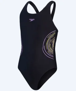 Clearance Speedo badedragt til piger - Plastisol Placement Muscleback - Sort/lilla