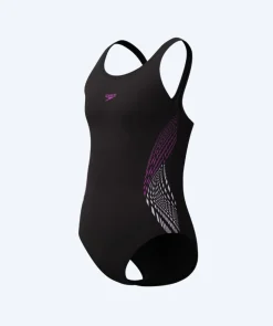 Clearance Speedo badedragt til piger - Placement Muscleback - Sort/pink