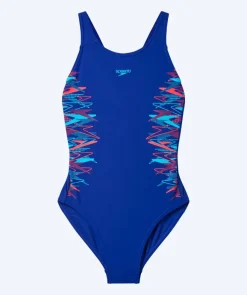 Best Speedo badedragt til piger - Placement Muscleback - Mørkeblå/lyseblå