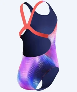 Sale Speedo badedragt til piger - Print Leaderback - Multi/lilla