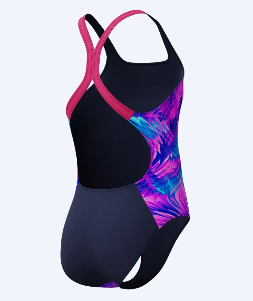 Outlet Speedo badedragt til piger - Print Powerback - Lilla/pink