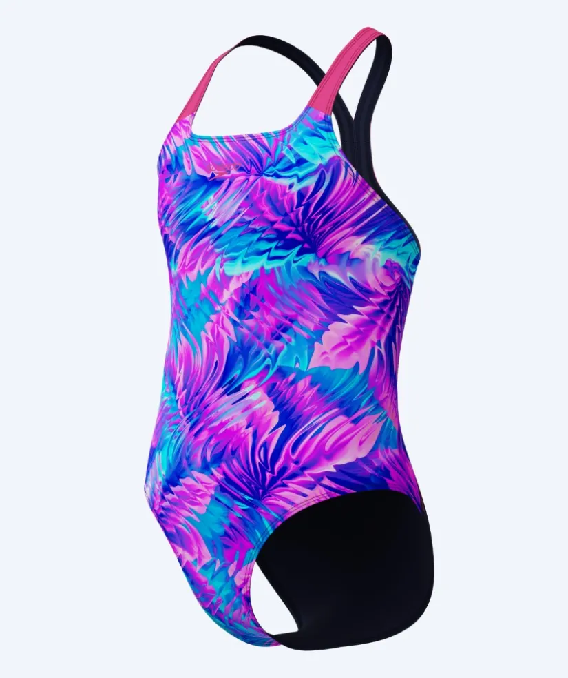 Outlet Speedo badedragt til piger - Print Powerback - Lilla/pink