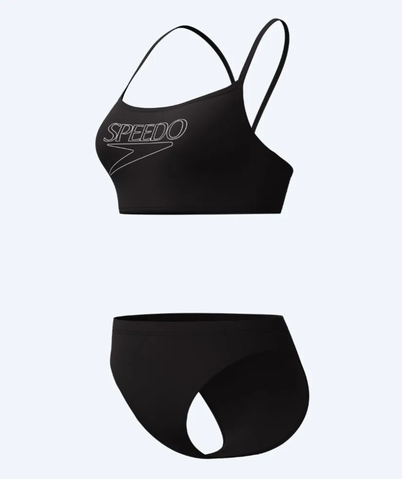Online Speedo bikini til damer - Endurance Logo Thin Strap - Sort