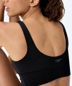 Outlet Speedo bikini top til kvinder - Solid Square Neck - Sort