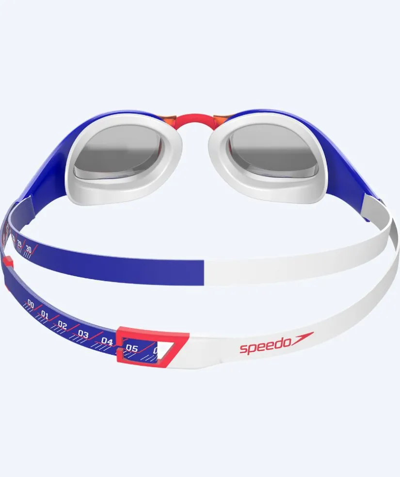 Hot Speedo Elite svømmebriller - Fastskin Pure Focus Mirror - Rød/blå