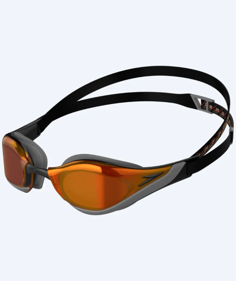 Hot Speedo Elite svømmebriller - Fastskin Pure Focus Mirror - Sort/rød
