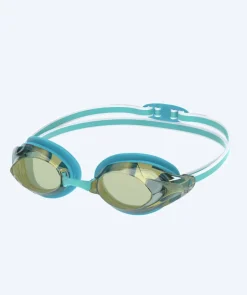Best Speedo Elite svømmebriller til damer - Vanquisher 3.0 Mirrored - Turkis/guld