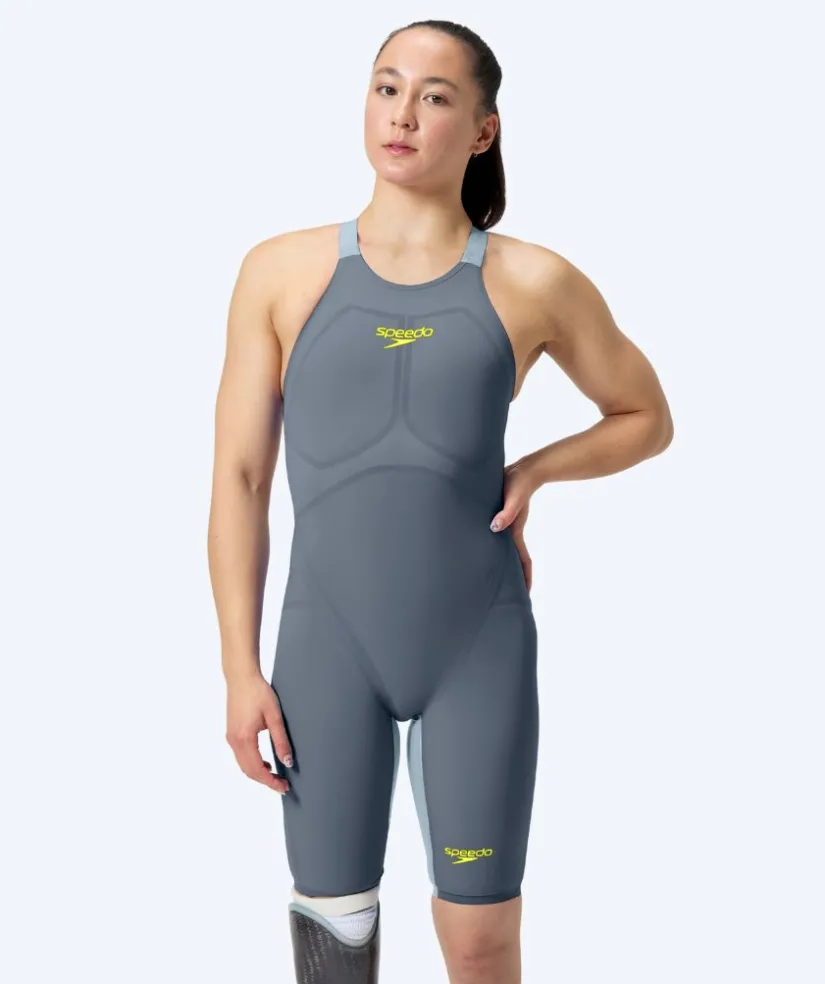 Hot Speedo konkurrence badedragt til damer - LZR Pure Valor 2.0 - Grå/gul