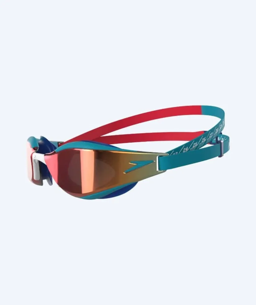 Discount Speedo konkurrence svømmebriller til børn (6-14) - Fastskin Hyper Elite Mirror - Rød/blå
