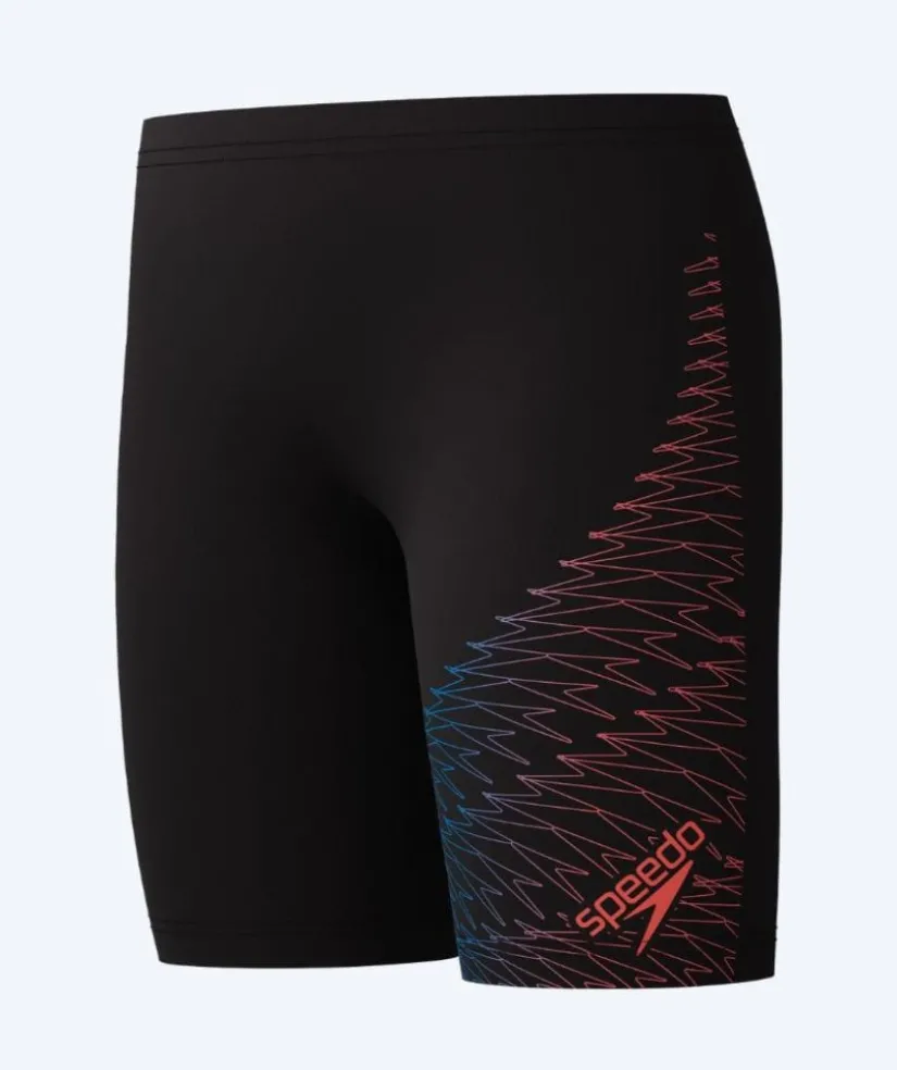 New Speedo lange badebukser til drenge - Medley Logo - Sort/pink