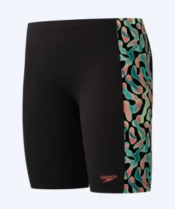 Best Speedo lange badebukser til drenge - Digital Panel - Sort/grøn