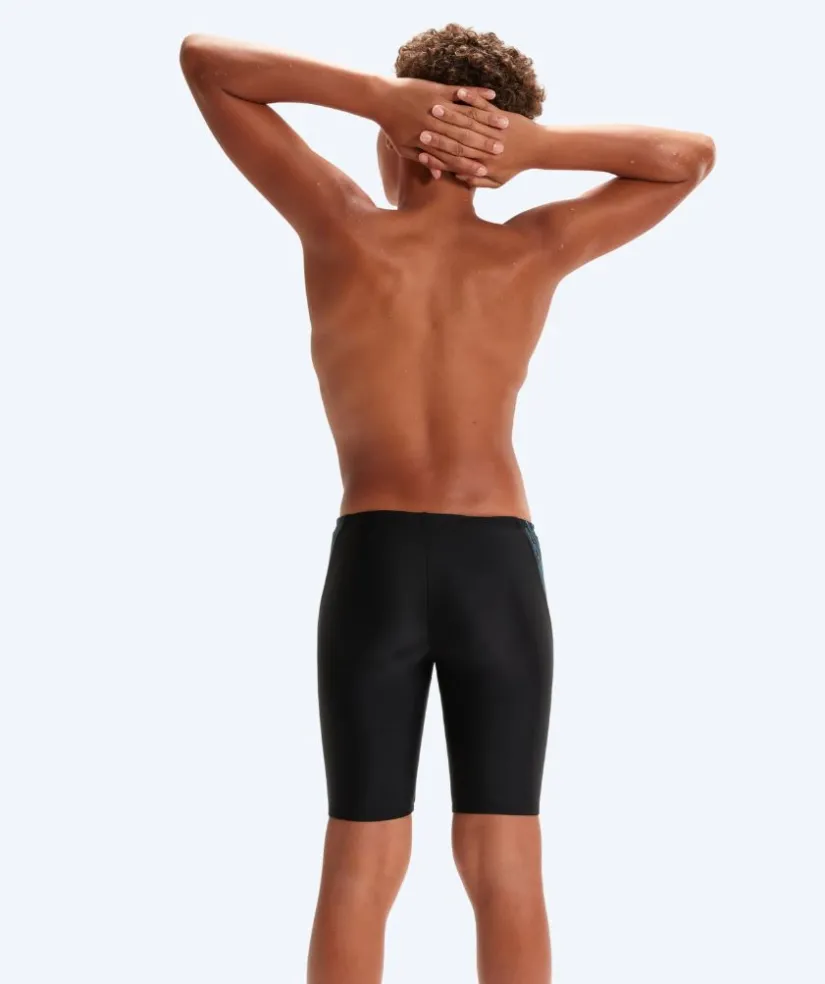 Speedo lange badebukser til drenge - Hyperboom Splice - Sort/blå