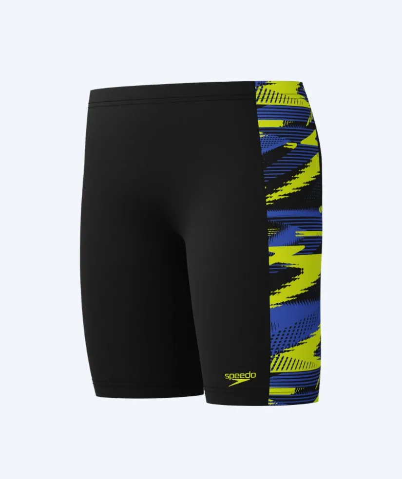 Sale Speedo lange badebukser til drenge - Hyperboom Panel - Sort/gul