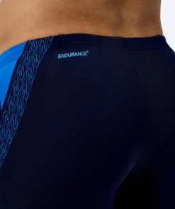 Best Speedo lange badebukser til mænd - Hyperboom Splice - Mørkeblå/blå
