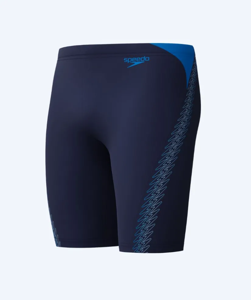 Best Speedo lange badebukser til mænd - Hyperboom Splice - Mørkeblå/blå